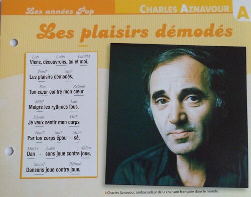 Fiche Chanson Les Plaisirs Démodés Charles Aznavour