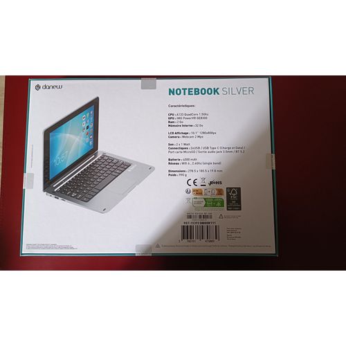 Tablette Danew Notebook Silver DBOOK111 32 Go 10.1 pouces Argent