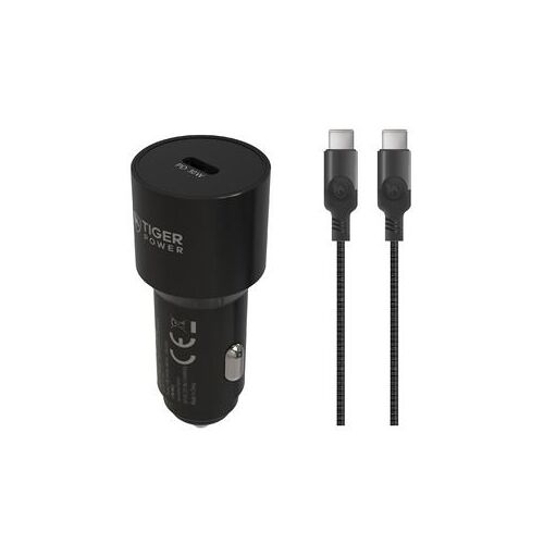 Tiger Power Charg. Voiture Pd 30w+cable Usb C/usb C 3.1 Gen1 1.2m