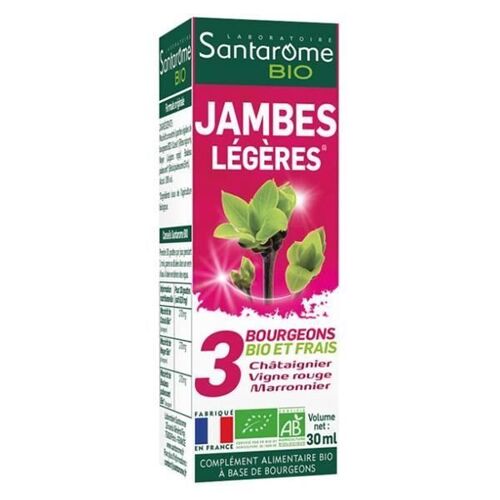 Tri Complexe De Bourgeons Jambes Légères Bio - Santarome - Flacon 30ml