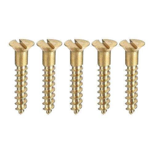 100 vis à bois à tête plate fendue en laiton M3,5 x 20 mm