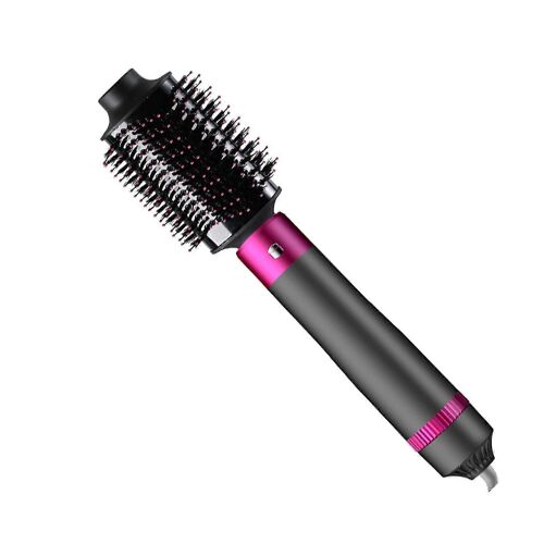 Sèche-cheveux rond 2 en 1 avec peigne, gris