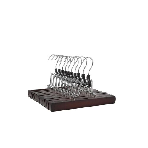 Cintres en bois pour pantalons, rouge cerise, lot de 10, 25 x 16,5 cm