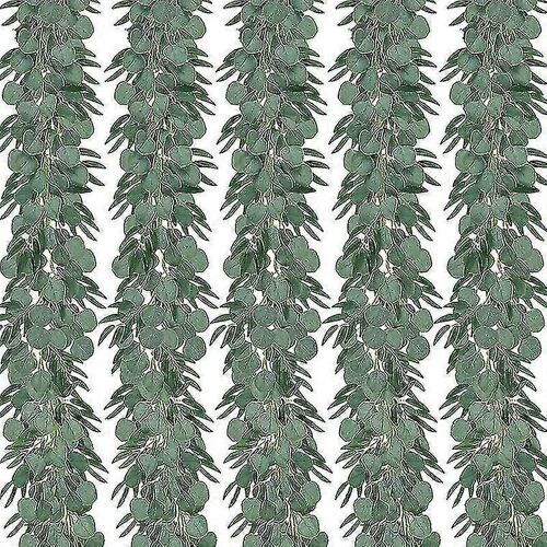 Lot De 5 Eucalyptus Artificiels De 2 M Avec Guirlande De Saule Et Feuilles Argentées (Haoyi)