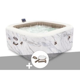 Kit spa gonflable Intex PureSpa Calacatta carré Bulles 4 places + Kit d'entretien