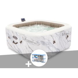 Kit spa gonflable Intex PureSpa Calacatta carré Bulles 4 places + 6 filtres