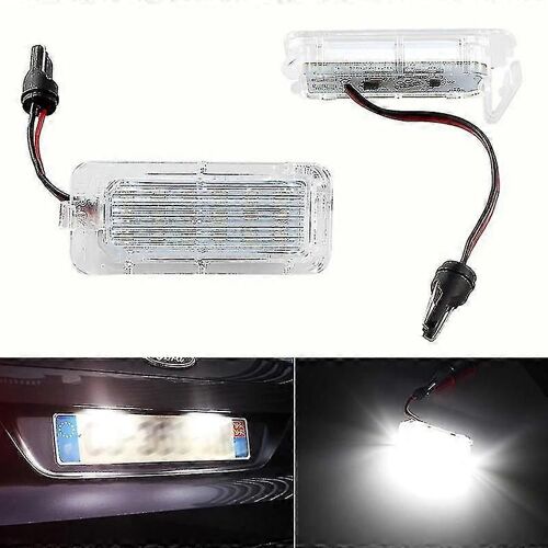 Lot De 2 Éclairages De Plaque D'immatriculation À Led Canbus Pour Ford Focus 5d Fiesta Mondeo Mk4 C-Max Mk2 S-Max Kuga Galaxy 6000 K Blanc 12 V