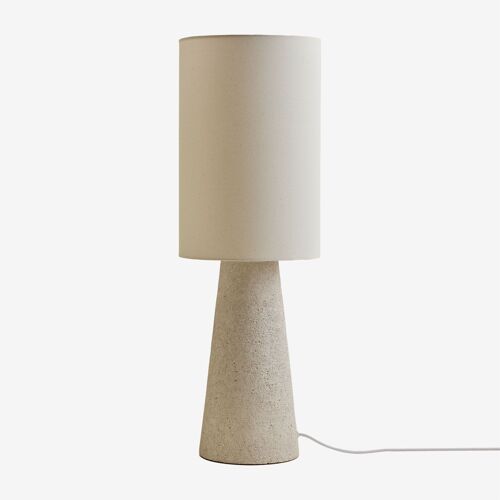 Lampe De Table En Lin Et Fibre De Verre Loana Blanc Cassé