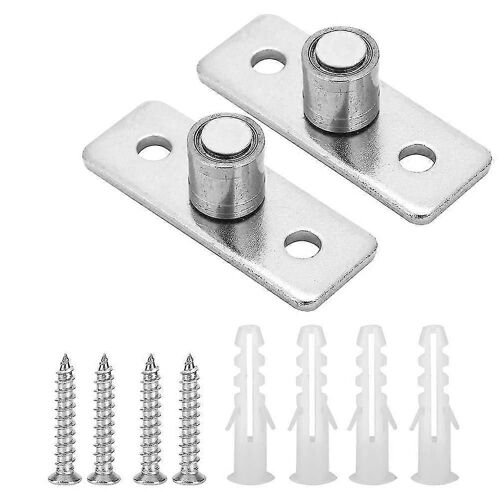 Lot de 2 roulettes de porte de grange en acier inoxydable, guide au sol, accessoires de quincaillerie pour porte coulissante, roulements d'insertion