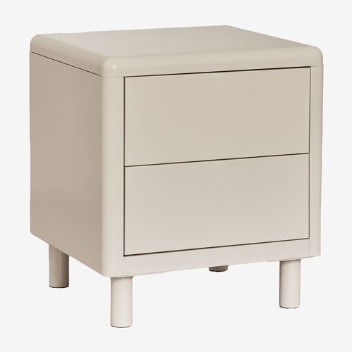 Table De Chevet En Acier Michigan Tapioca Beige