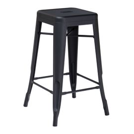 Pack De 2 Tabourets Hauts Empilables En Acier Lix Noir Mate ¿75 Cm