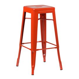 Pack De 2 Tabourets Hauts Empilables En Acier Lix Orange Rougeâtre ¿75 Cm