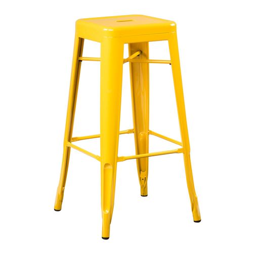 Pack De 2 Tabourets Hauts Empilables En Acier Lix Jaune Freesia ¿75 Cm