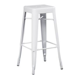 Pack De 2 Tabourets Hauts Empilables En Acier Lix Blanc ¿75 Cm