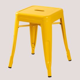 Pack De 2 Tabourets Bas Empilables En Acier Lix 45 Cm Jaune Freesia