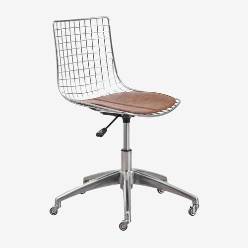 Chaise De Bureau En Acier Renee Chromé