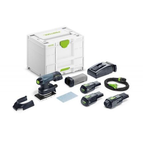 Set ponceuse vibrante hybride RTSC 400 3.0 I-SET - FESTOOL - avec 2 batteries 18V 3.0Ah - chargeur - accessoires - Systainer - 57813