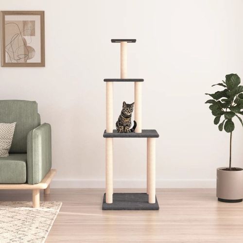 Vidaxl Arbre À Chat Avec Griffoirs En Sisal Gris Foncé 149 Cm