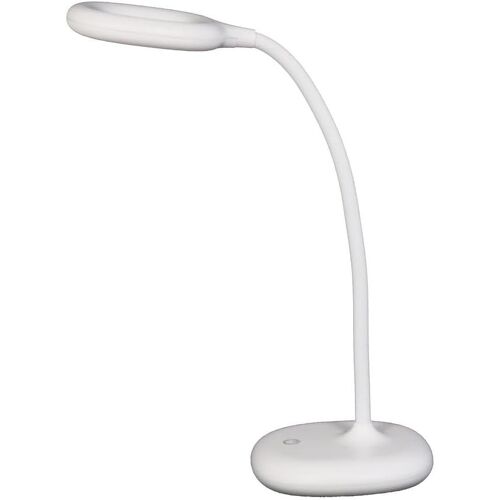 Kalanka-Galy 1800, Lampe De Bureau Sans Fil Rechargeable, Compacte, Bras De 30cm Flexible 360°, Sober Design, Tactile Bouton Variation D¿Intensité Lumineuse, Protégez Yeux, Blanc