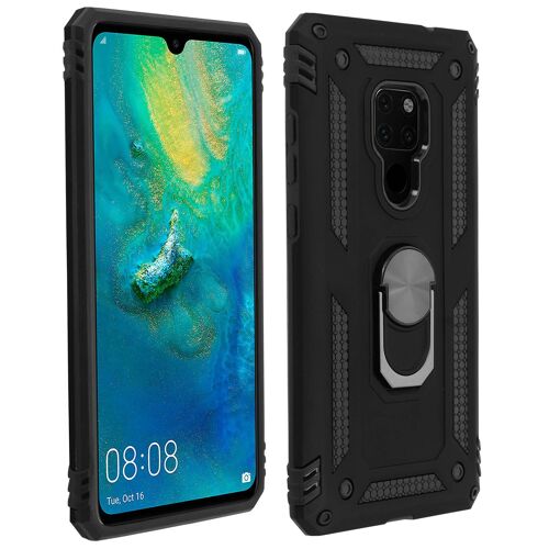 Coque Huawei Mate 20 Bi matière Rigide Souple Bague Support Vidéo noir