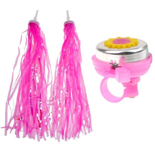 Ensemble D'Accessoires De Vélo Avec Poignées De Guidon Et Klaxon, Pour Filles Et Enfants