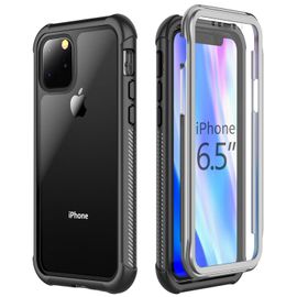 Coque Iphone 11 Pro Max, Coque Intégrale Anti-Choc Bumper Avec Protecteur D'écran Intégré Pour Iphone 11 Pro Max 6.5 Pouces, Noir