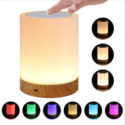 Veilleuse Led, Lampe De Chevet, Lampe Nuit Tactile Avec 6 Couleurs Changeantes, Lampe De Table Portable Rechargeable Pour Les Enfants