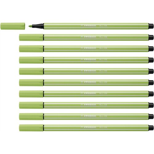 Stabilo Lot De 10 Feutres De Dessin Pen 68 Pte Ogive Moyenne 1 Mm Vert Pistache