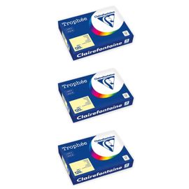 Clairefontaine Lot De 3 Ramettes Papier Fsc A4 120g 250 Feuilles Canari