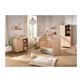 Chambre Bébé Complète: Lit 120x60, Commode À Langer Et Armoire 1 Grande Porte Et 1 Petite Porte Avec Niches