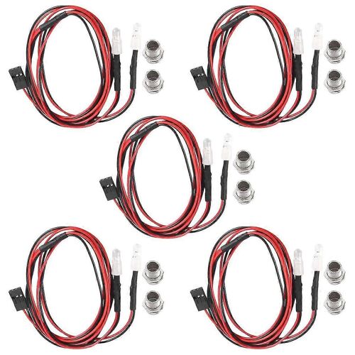 5PCS 2LED 5mm Phares RC Accessoire LED Lumières pour 1/10 Modèle Drift Voiture Véhicule, Coloré