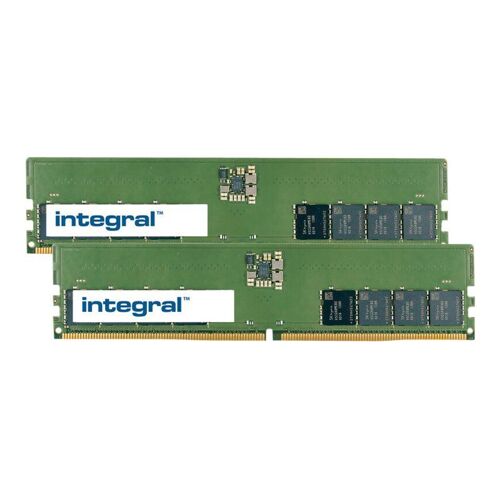 Integral - DDR5 - kit - 32 Go: 2 x 16 Go - DIMM 288 broches - 4800 MHz / PC5-38400 - CL40 - 1.1 V - mémoire sans tampon - on-die ECC