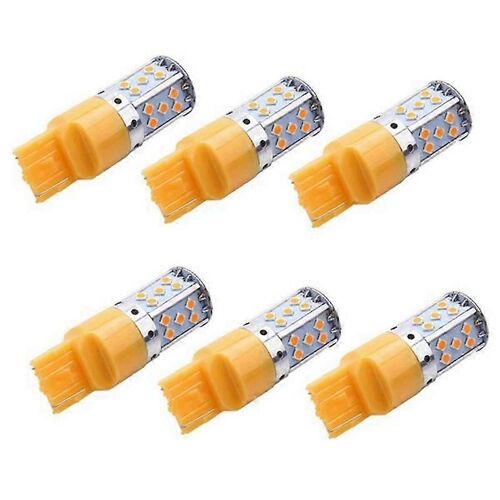 6pcs T20 7440 W21w Led Ampoule 3030 35smd Canbus Led Lampe Pour Voiture Clignotant Feux Ambre Éclairage 12v 24v