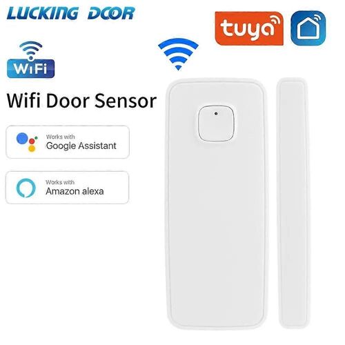 Tuya Smart WiFi Capteur de porte Fenêtre Porte magnétique Ouvrir Fermé Détecteur Système d'alarme de sécurité Enregistrer Déverrouiller Travailler avec Alexa Google