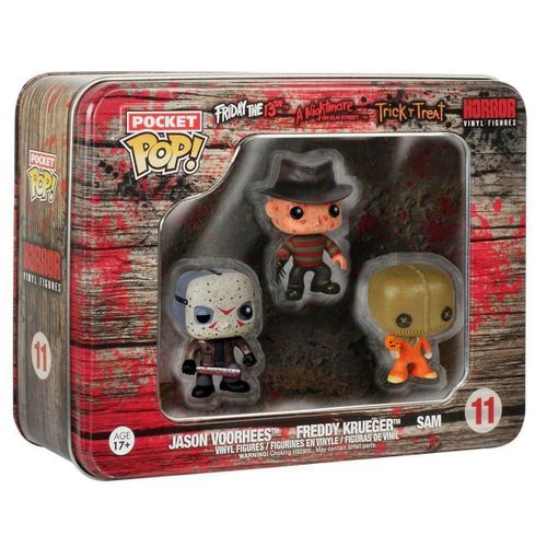 Horror Pack 3 Pocket Pop Tins Figurines Jason Voorhees, Freddy Krueger & Sam 4 Cm