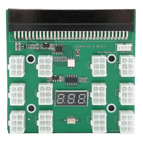 Carte de dérivation d'alimentation 12 ports 6 broches 1600W Adaptateur de carte de distribution d'alimentation de serveur Accessoires 12V-YM