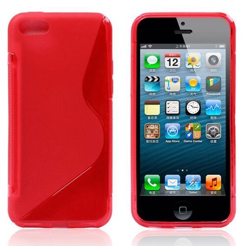COQUE iPHONE 5C ROUGE SEMI TRANSPARENTE SILICONE SEMI-RIGIDE (TPU)