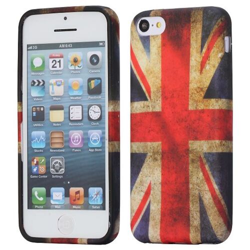 COQUE iPHONE 5C DRAPEAU ROYAUME UNI VINTAGE SILICONE SEMI-RIGIDE (TPU)