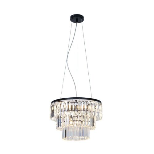 Zumaline Tifanny Plafonnier Crystal Pendant, Noir, Transparent, 4x E14