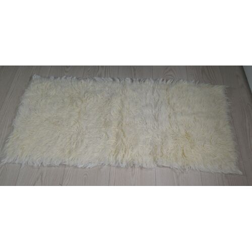 Vintage Tapis / Descente De Lit Olympos 200 Mécanique Laine 100% Beige 70 X 140