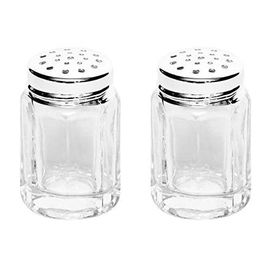 Ibili Lot De 2 Petites Poivrière Ou Salière Verre Inox