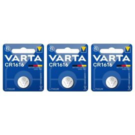VARTA Lot de 3 Piles bouton lithium "Electronics" CR1616 3 Volt