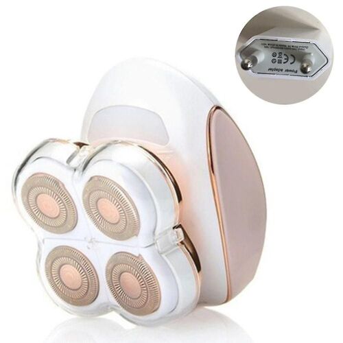 Épilateur Rechargeable Et Étanche - Rasoir 4 Têtes Pour Le Visage Et Le Corps, Usb, Compact, Indolore, Hypoallergénique