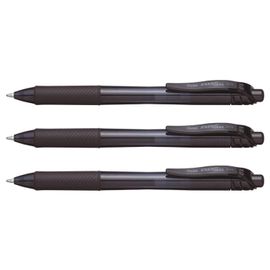 Pentel Lot De 3 Rollers Encre Gel Liquide Energel-X Bl110 Pointe Métal 1mm Noir