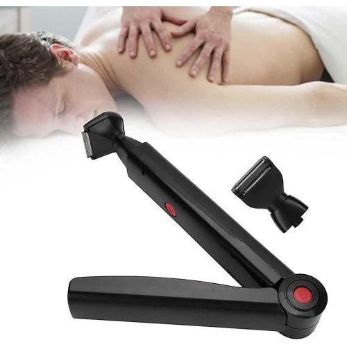 Tondeuse À Cheveux Rechargeable Usb Pour Homme ¿ Double Tête, Douce Pour La Peau, Poignée Pliable, Outil D'épilation Du Dos