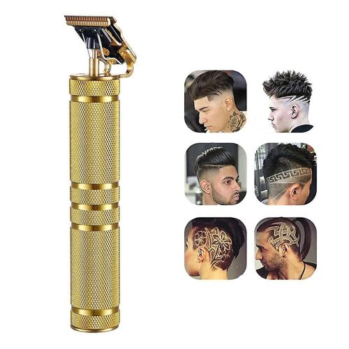 Tondeuse À Cheveux Professionnelle Sans Fil Pour Hommes ¿ Rechargeable Par Usb, Lame En T, Faible Bruit, Entretien Facile, Corps En Métal