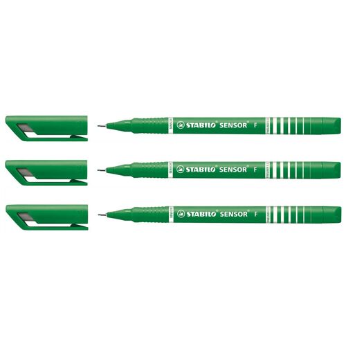 Stabilo Lot De 3 Stylos Feutre Fineliner Sensor Pointe Fine Vert
