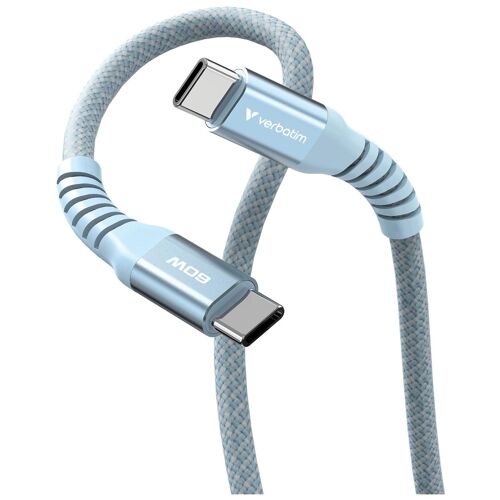 Verbatim - Câble USB - USB-C (M) pour USB-C (M) - 1.2 m - support pour Power Delivery 3.0, charge et synchronisation, jusqu'à 480 Mbps, alimentation USB-C (60 W), magnétique - bleu
