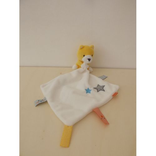 Doudou Ours Jaune Blanc ?Toiles Hema