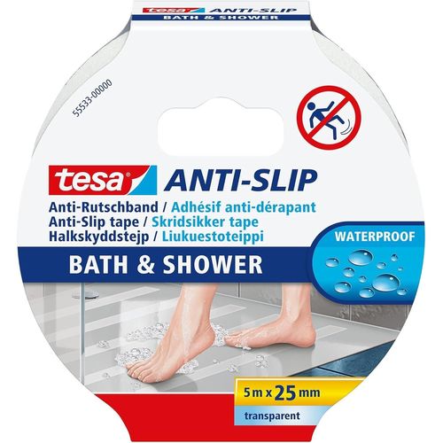tesa Ruban adhésif anti-dérapant, Bain & Douche, transparent